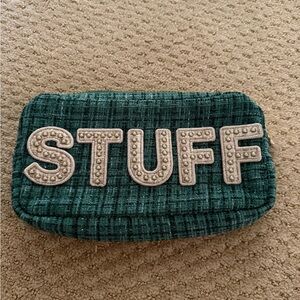 Stoney Clover Lane Emerald Green Small Pouch Tweed